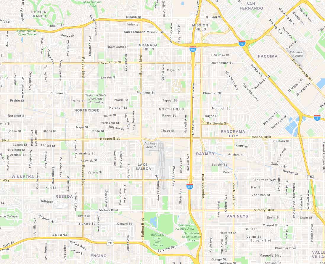 Local area map &mdash; San Fernando Valley